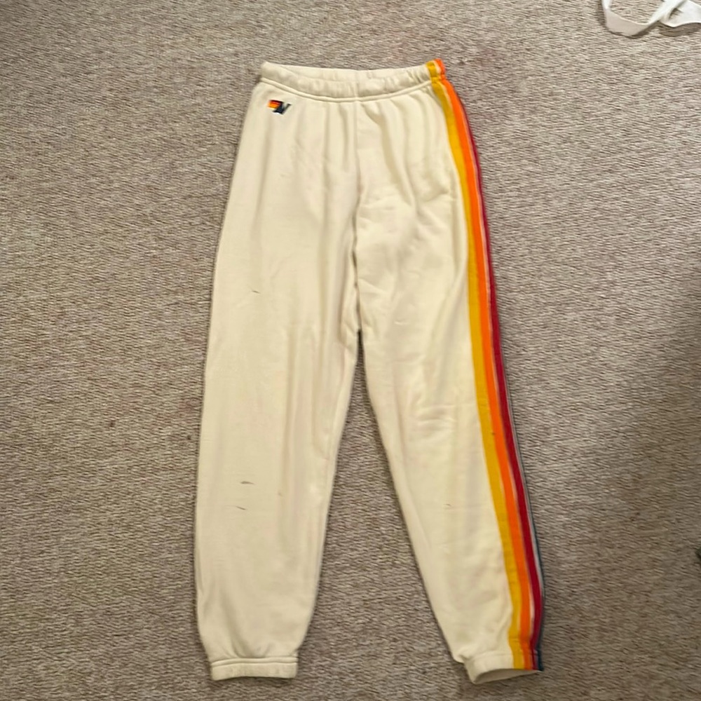 Cream Aviator Nation Sweatpants